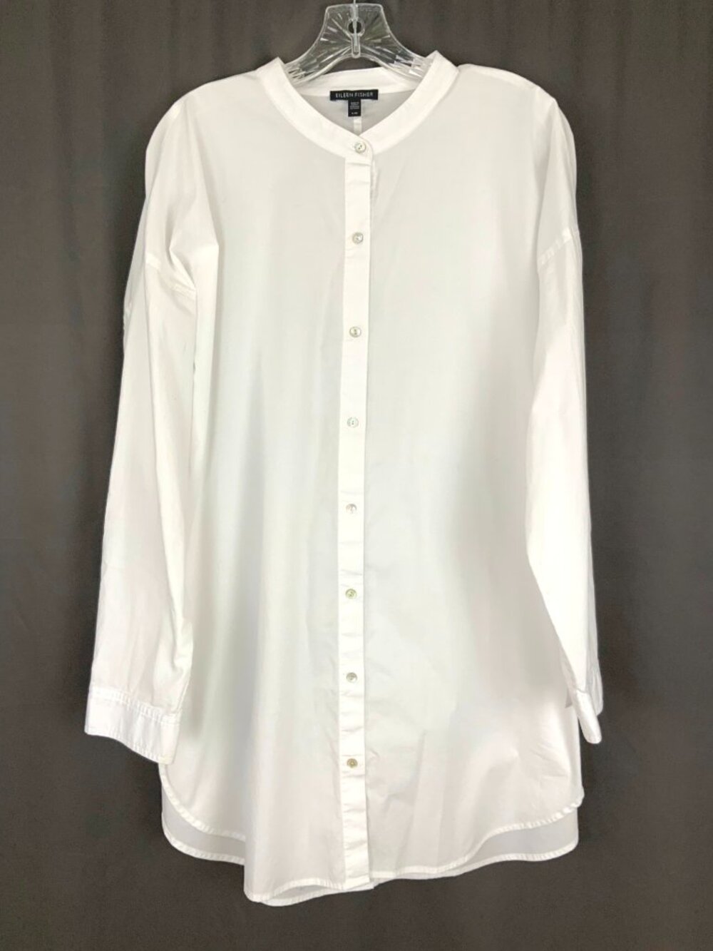 Eileen Fisher White Poplin Long Sleeve Tunic Shirt Button Up  Sz L - Picture 3 of 16